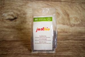 canneberge séchée avec jus de pomme concentré 150 g BIO
